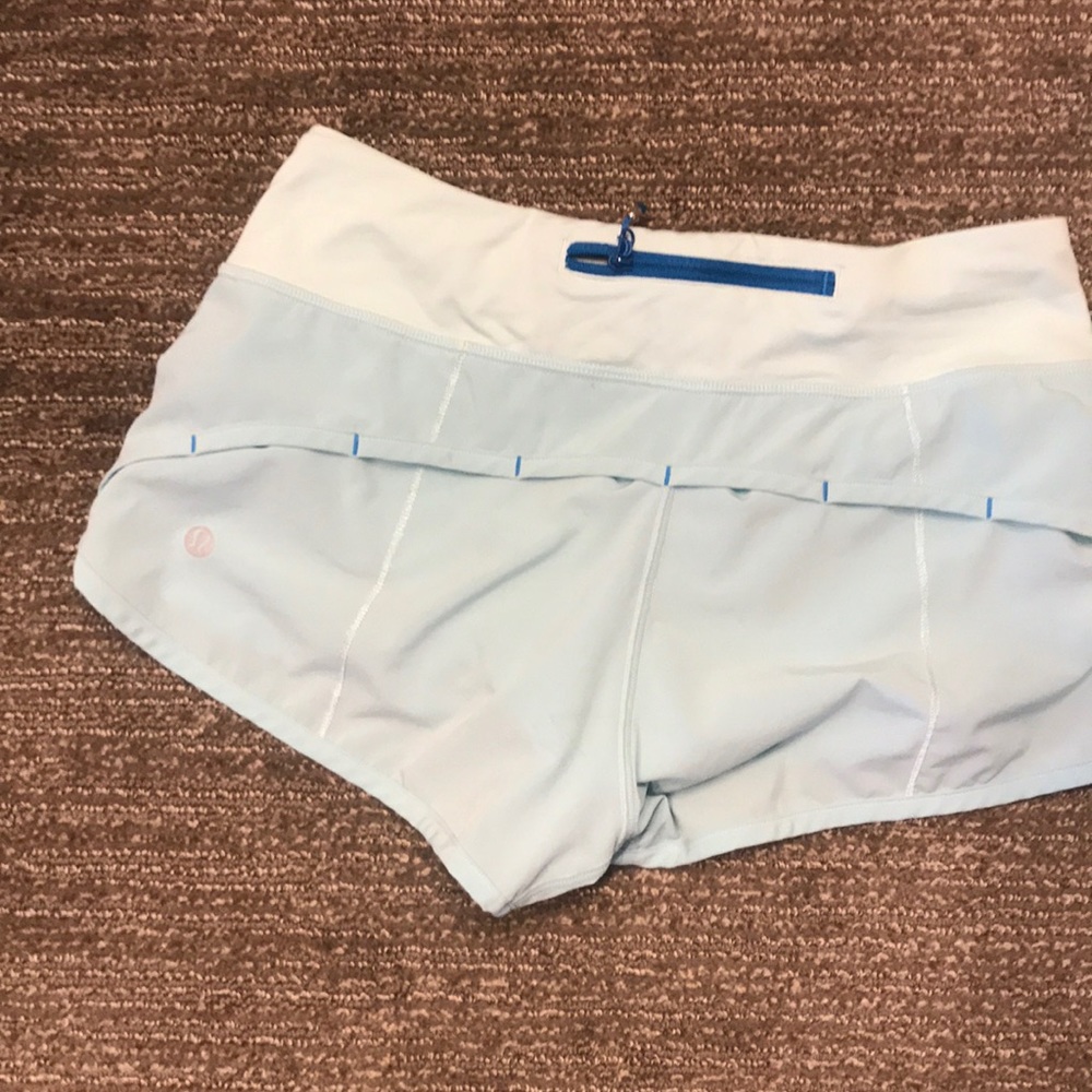 EUC size 2 light aqua Lululemon Speed Shorts